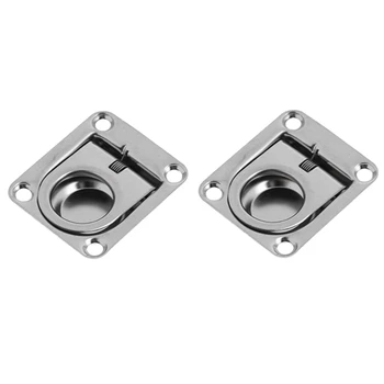 

2PCS 304 Stainless Steel Hatch Lift Handle Pull Ring Recessed Fitting Marine Boat RV Sailing