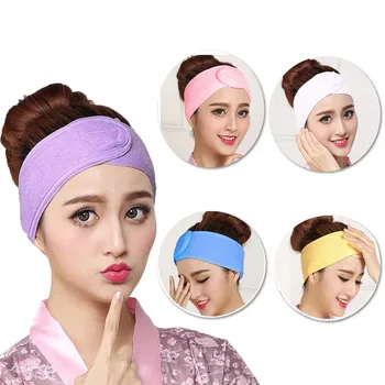 

Cosmetic Headbands Soft Bowknot Elastic Hair Band Hairlace for Washing Face Shower Spa Makeup Tools