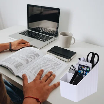 

Multiple Compartments Cosmetics Container Plastic Desktop Storage Box Lipstick Holder Makeup Organizer for Home (White)