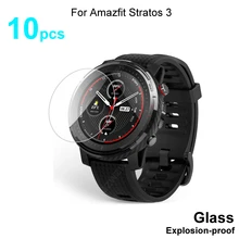 10pcs For Amazfit Stratos 3 Smart Watch Screen Protector Protective Tempered Glass Film Explosion-proof