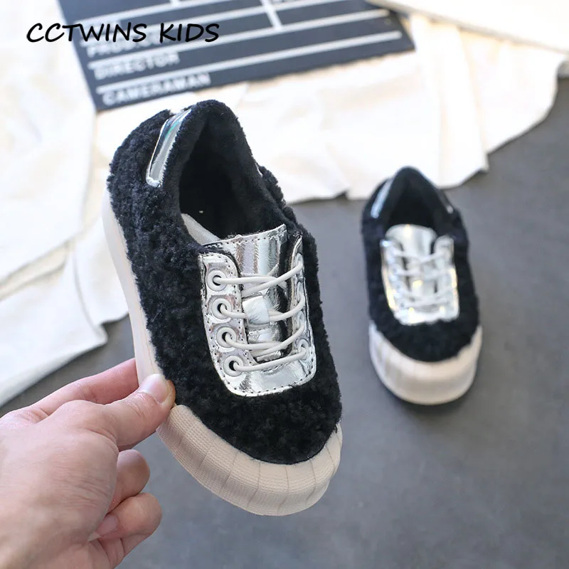 Thin Black CCTWINS/детская обувь; коллекция года; Сезон Зима; Детские модные спортивные кроссовки для маленьких мальчиков; повседневные кроссовки для девочек; Теплая обувь для малышей; FC2730 - Цвет: Thin Black
