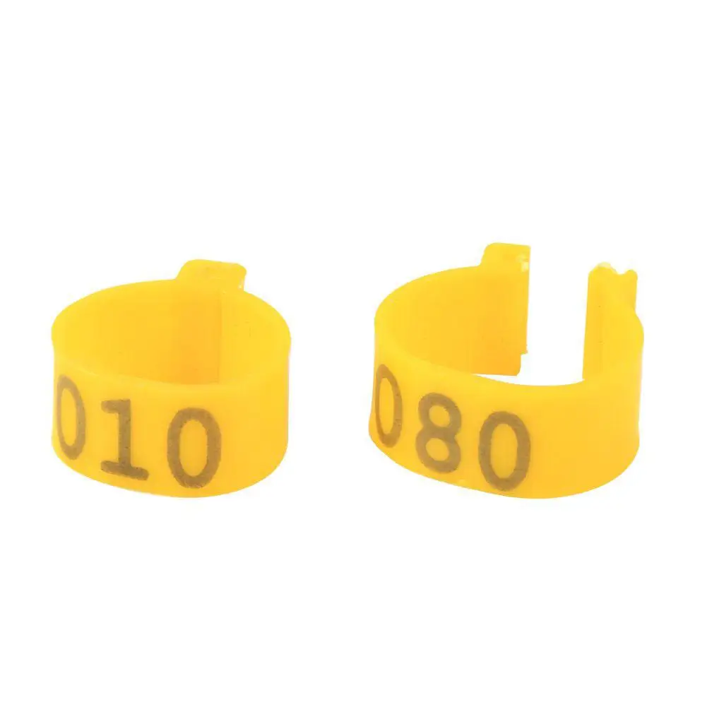 Yellow (001-100) 100 шт Открытые Кольца для ног для куриных уток, гуси - Цвет: Yellow (001-100)