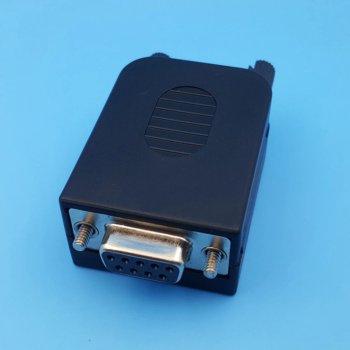 New D-SUB DB9 Female 9Pin Black Cover Screw Type Breakout Terminals Connector