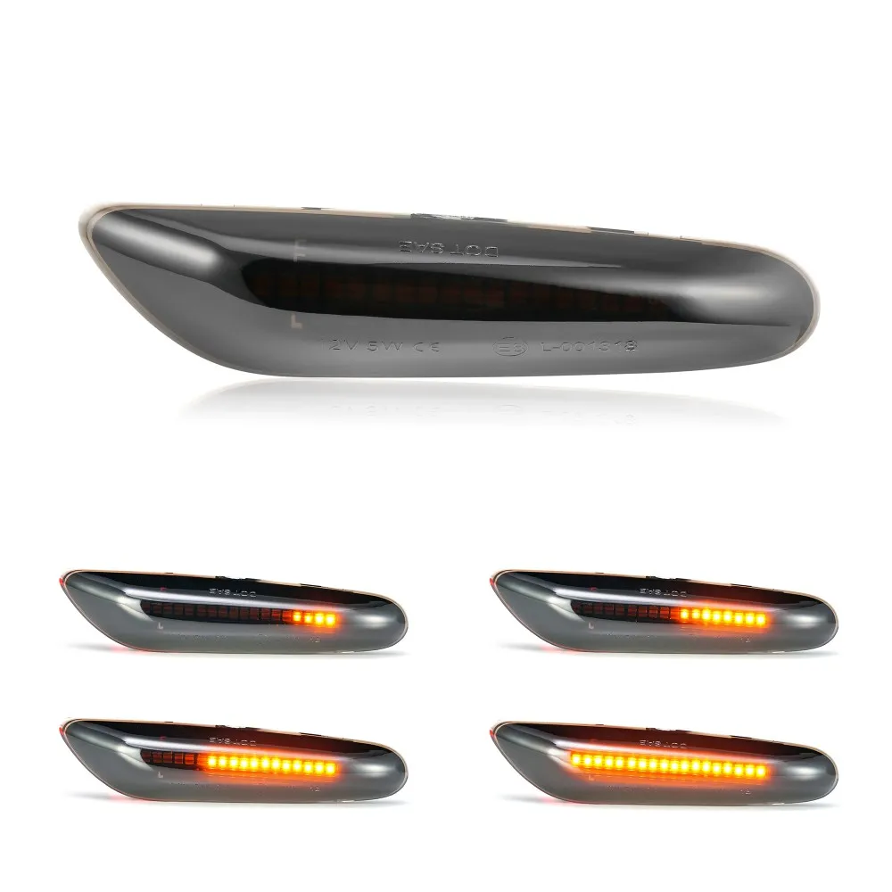 

2PCS Dynamic Flowing LED Turn Signal Side Marker Light Blinker Sequential Lamp for BMW E60 E61 E90 E91 E81 E82 E88 E46 X3 X1