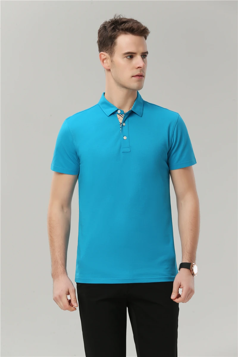 blue Мужские рубашки поло мужские Polocamisa Masculina праздничные морские повседневные модные поло Para Hombre мужские/женские/парные рубашки поло - Цвет: blue