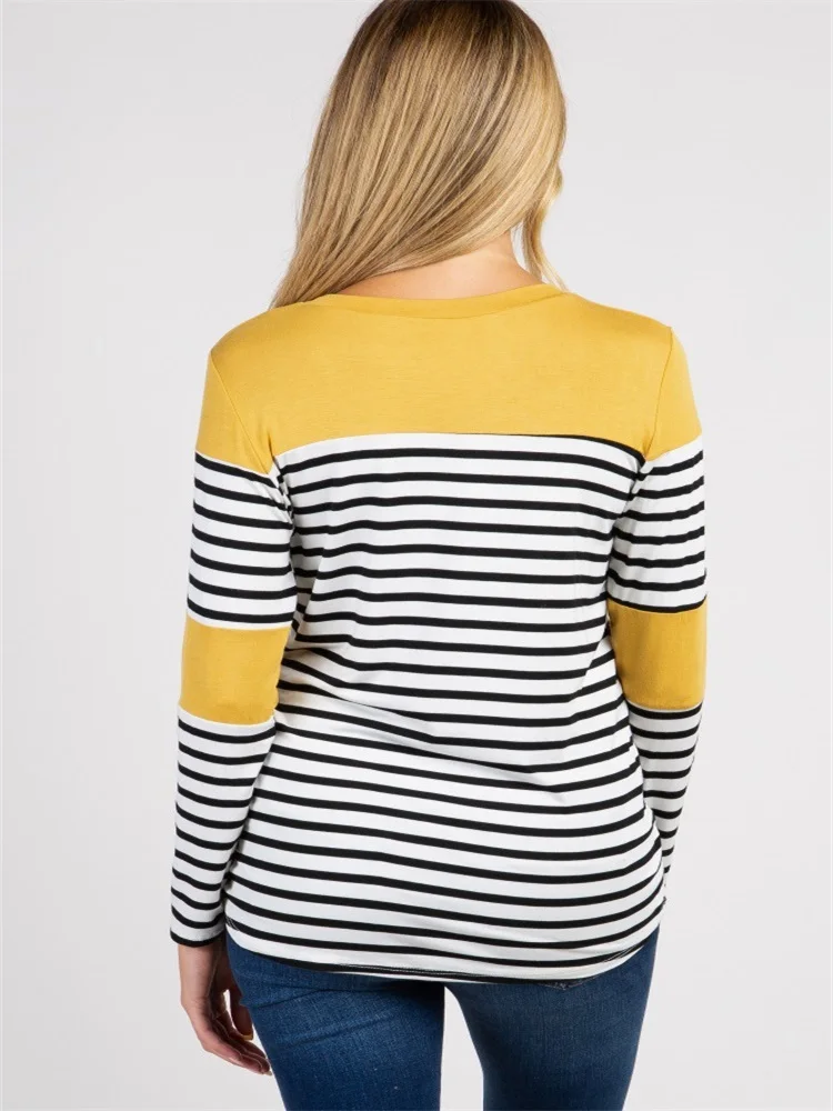 maternity dresses Pregnant dress gravida dress maternity dresses Round collar striped T-shirt hotel del luna maternity clothing