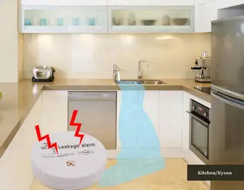 

Water Leakage Sensor Alarm Detector 90dB Voice Wireless Water Leak Detector Home Security Alarm System