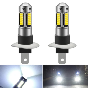 

2PCS Car Fog Lamp H1 H3 880 881 LED Fog Lights Bulb DRL Auto Driving Running Lamp Universal 12V 6500K White 25W 30SMD 3030