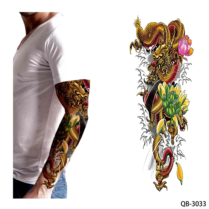 Full Arm Sticker Style Big Large Temporary Waterproof Full Flower Arm Tattoo Sticker Decal Nun Girl Pray Design Fake Tattoo
