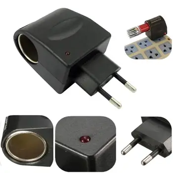 

2 Round Socket Car Cigarette Lighter Converter Adapter AC Plug To 12V DC EU/US Euro Europe Plug Adapter Travel Electrical Power