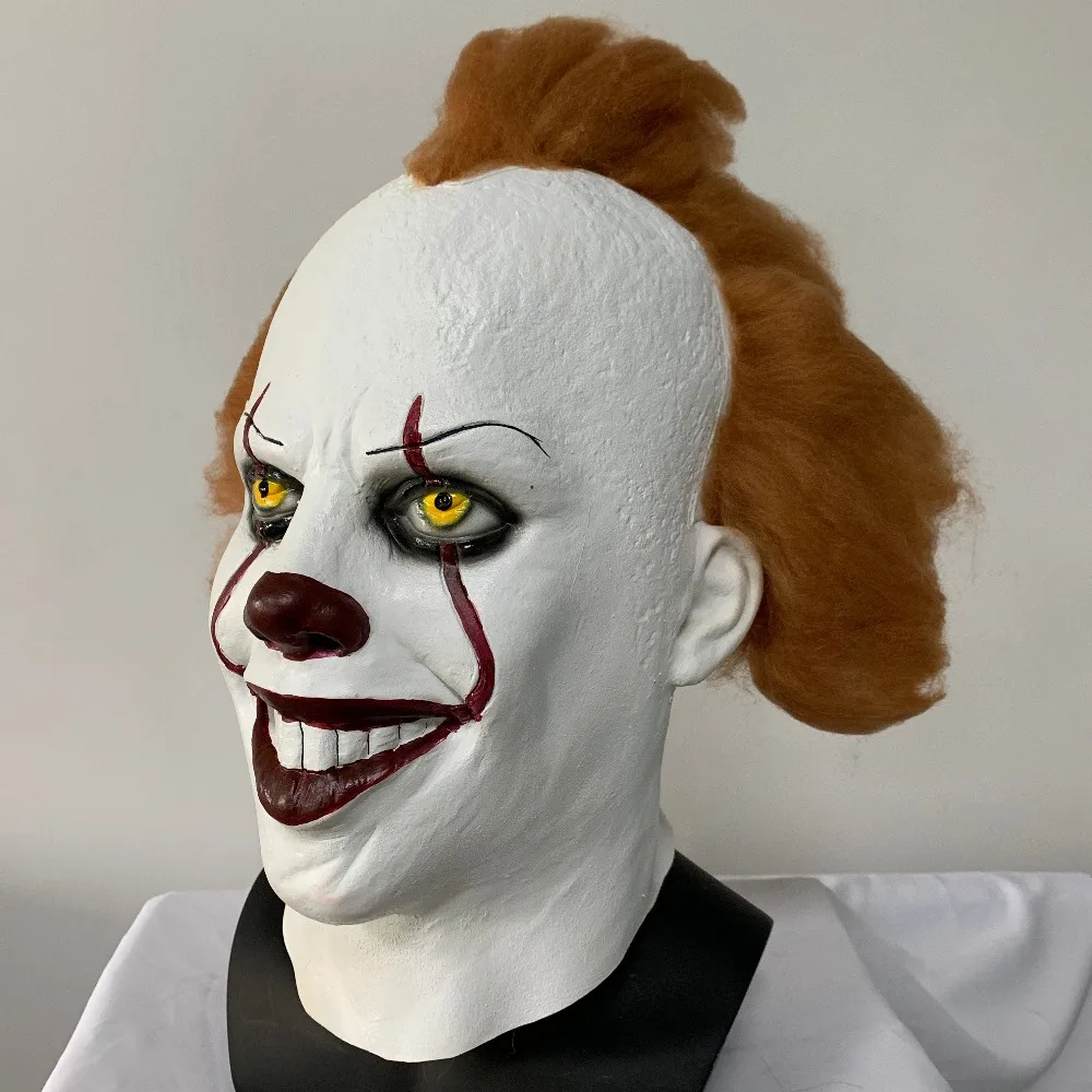 Джокер Pennywise маска для косплея Стивен Кинг это вторая часть 2 ужас клоун Хэллоуин костюм Prop Deluxe