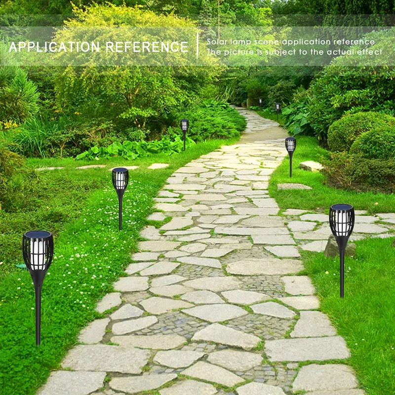 

Torch Lamp Square Outdoor Lawn Light Flame Lights Solar Powered IP65 96LED Garden Pathways Lighting Fixture Household Accessory