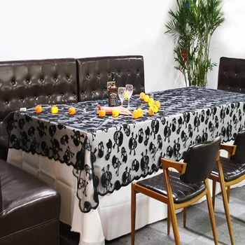 

Halloween Skull Pattern Horror Tablecloth Round Square Lace Tablecloth Halloween Party Table Decoration