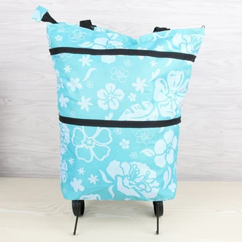 

Folding wheel bag shopping cart Household trolley car shopping bag folding tug