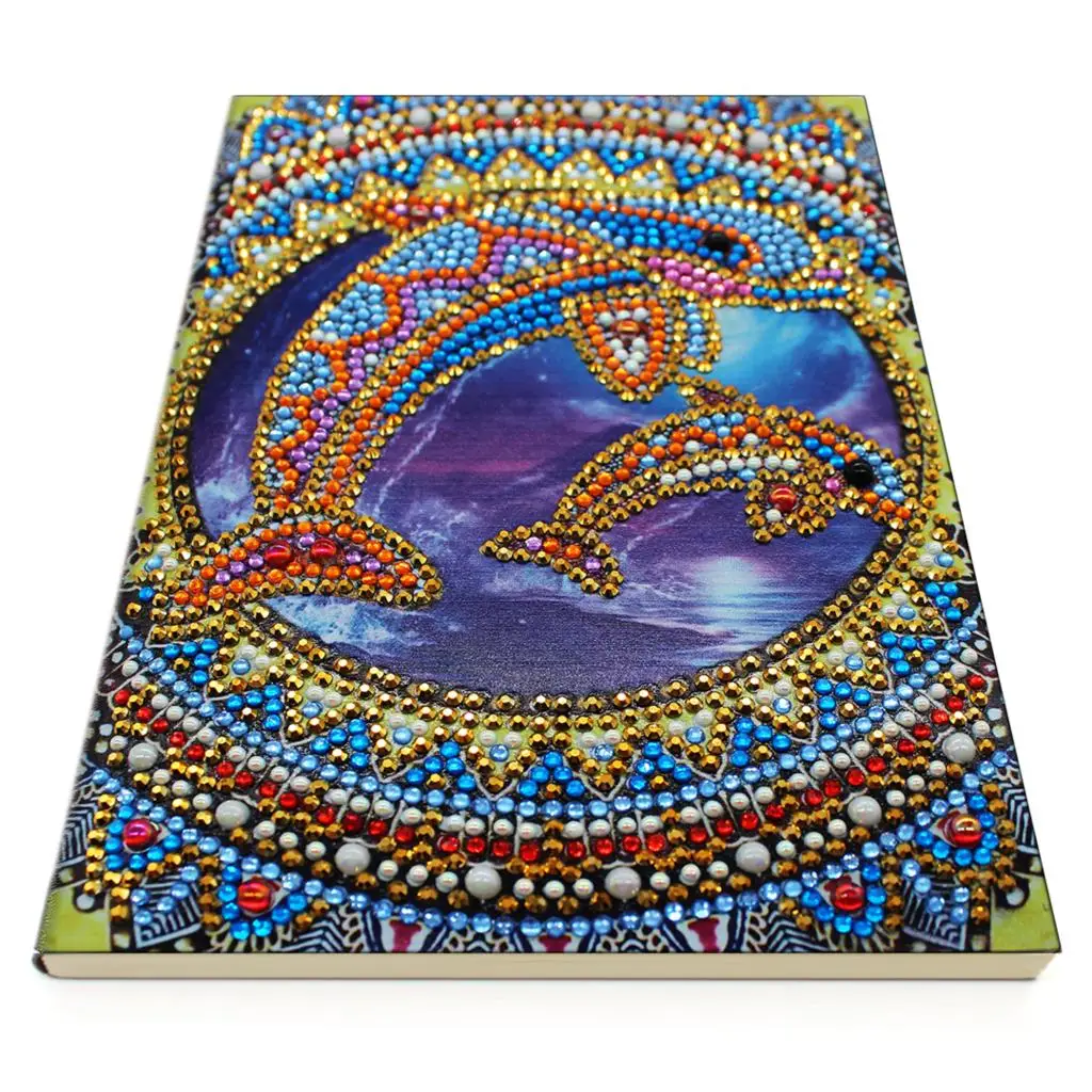 Dpsupr Diy Art Алмазный альбом для рисования дневник Полный Круглый Вышивка мозаикой из стразов A5 64 страницы сова с изображением павлиньей мандалы бабочки
