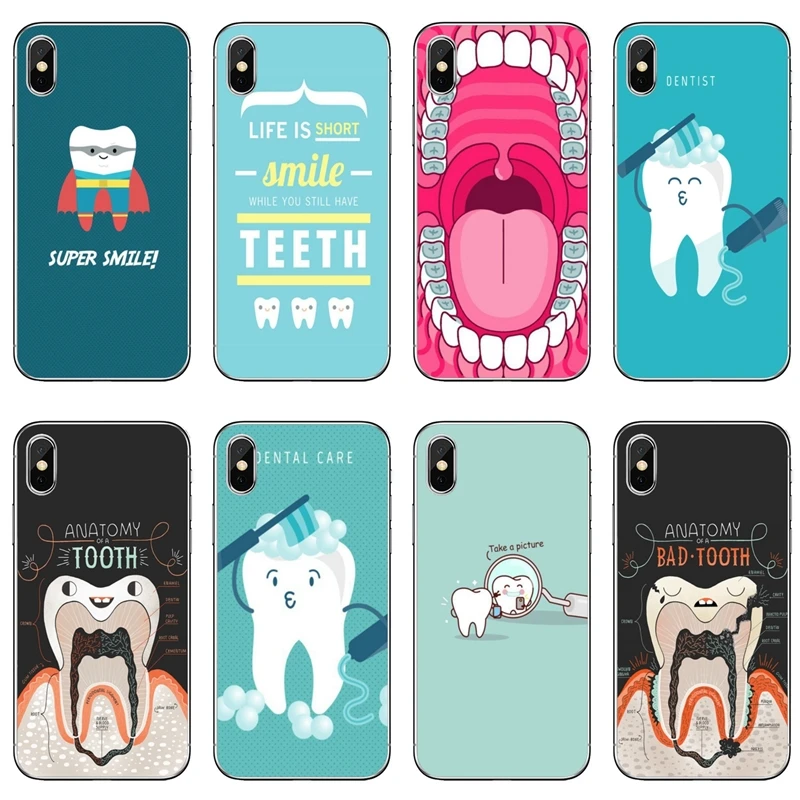 Милый зубной стоматологический зуб для iPhone XR X XS Max 8 7 6s 6 plus SE 5s 5c 5 iPod Touch аксессуары чехол для телефона