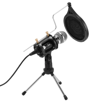 

Professional Condenser Microphone Mini Portable Recording Microphone Set for Voice Recording with Stand USB Cable