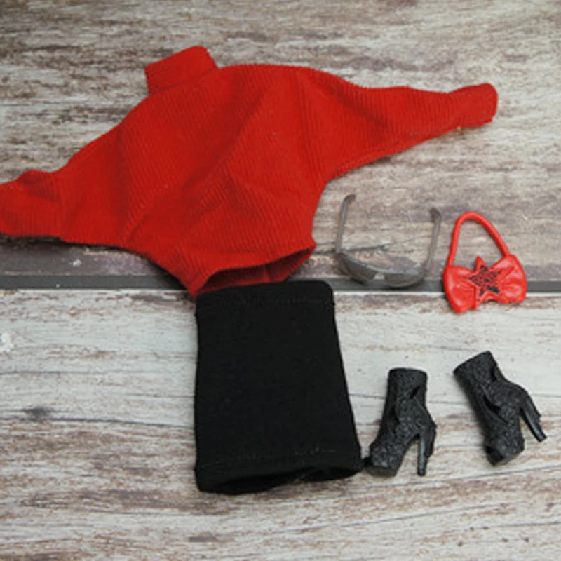 Fashion Outfits For Barbie Doll Clothes Set For Barbie Shirt Pants Shoes Glasses Crown Purse Hat Toys 1/6 Dolls Accessories