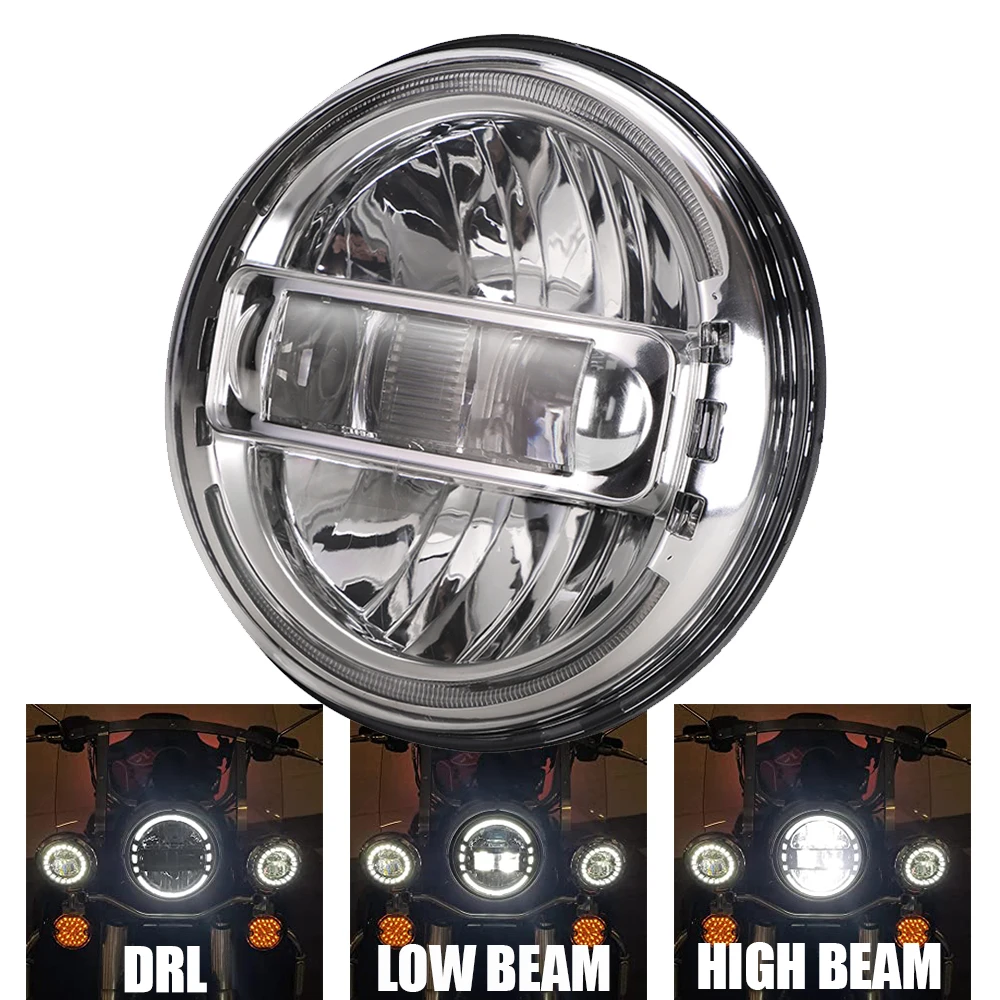 Inch LED Headlight with Inch LED Fog Light Kit 60W High Low Beam Round - 1