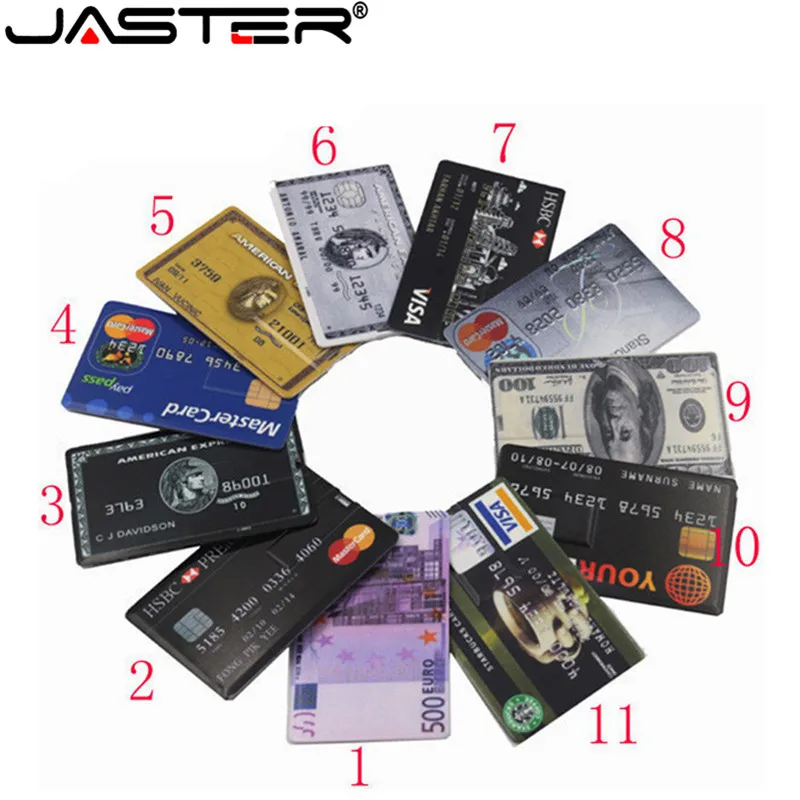 

JASTER Real Capacity Bank Card USB Memory stick HSBC MasterCard Credit cards USB Flash Drive 64gb Pendrive 4GB 8GB 16GB 32GB 2.0