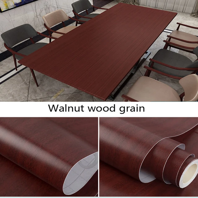 DIY Wood Grain Wallpaper for Kitchen Films Reconditioned Clothes Closet Closet Door Furniture for Home Office Decor Wall Sticker Walunt wood grain