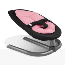Black chair pink mat Детское кресло-качалка из алюминия для новорожденных, детское кресло-качалка, детская корзина для сна, автоматическая Колыбель для малышей - Цвет: Black chair pink mat
