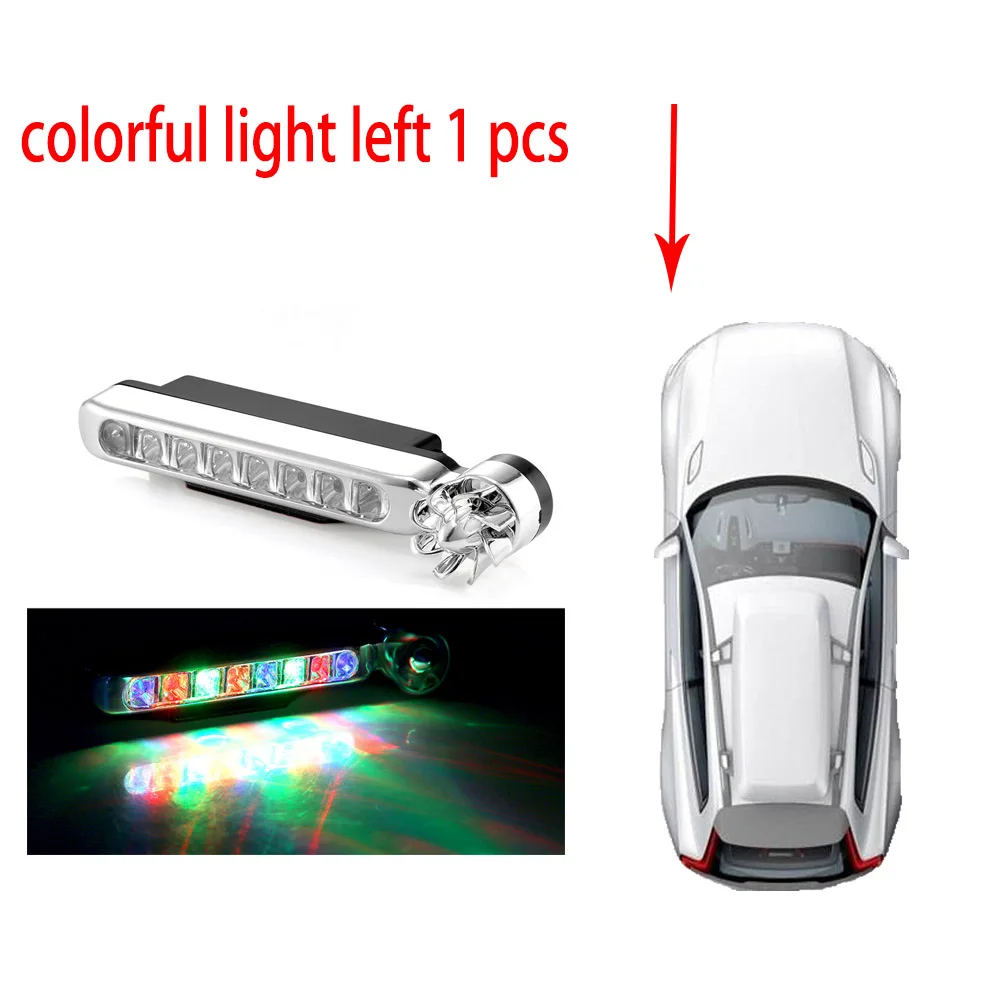 1 pcs left fulcolor Ветросиловой 8 светодиодный автомобильный drl дневные ходовые огни для противотуманных фар DRL для вождения автомобиля дневной свет головные лампы нет необходимости внешний источник питания лампочки для авто - Испускаемый цвет: 1 pcs left fulcolor