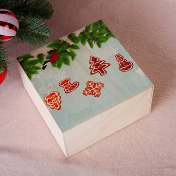 

Gift Box "New Year's, with Gingerbread", Natural, 20 × 20 × 10 cm 4406473