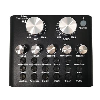 

Professional Live Sound Card Portable o Mixer DJ Sound Mixer for Recording Microphone Guitar External Computer Phone