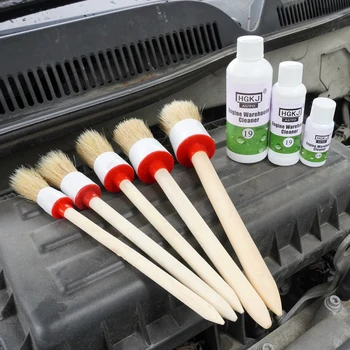 

New Car Side Seam Detail Brush Cleaning Brush For Air Outlet Engine Air Conditioner Washable Round Head Wooden Soft Brush