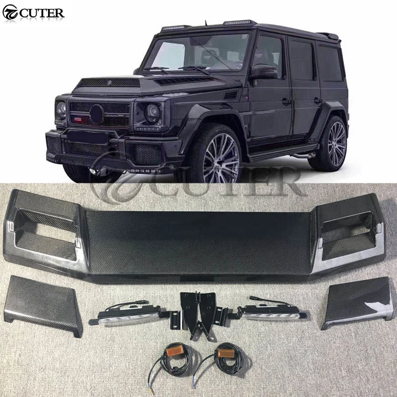 

W463 G500 G55 G65 Amg Carbon Fiber Front Spoiler Top Wings Roof Wing with Led Lights for Mercedes-benz W463 2015