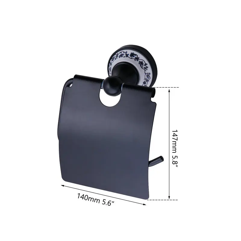 JIENI Bathroom Oil Rubbed Black Bronze ORB Swivel Wall Mount Toilet Paper Holder Solid Brass Black Paper Holder