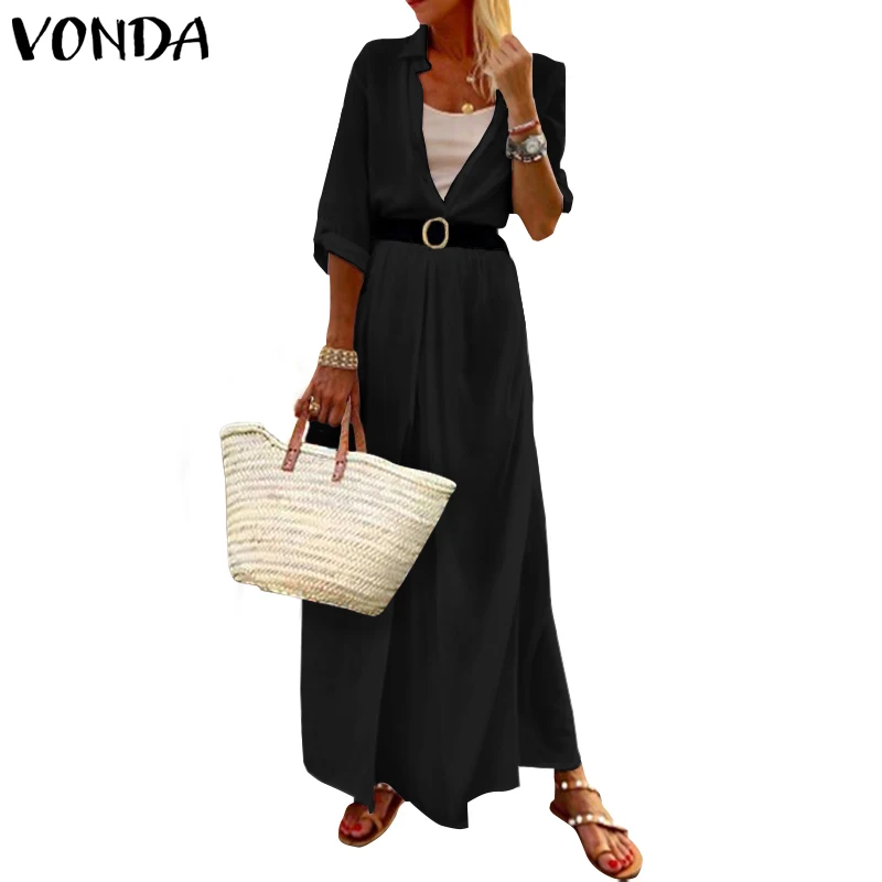 Новинка VONDA, летнее женское платье, богемное, для праздников, вечеринок, Vestidos, винтажное, повседневное, офисное, женское платье, женский сарафан размера плюс S-5XL