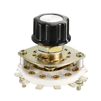 

uxcell 2P5T 2 Pole 5 Throw Single Deck Band Channel Rotary Switch Selector with Black Plastic Knob