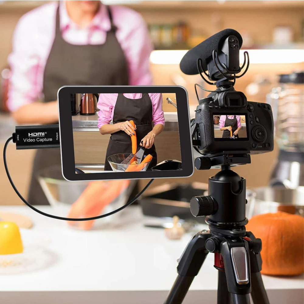 Captura de Vídeo Transmissão ao Vivo Hdmi para Usb2.0 Dslr Camcorder Ação Cam Operação Fácil Nenhum Driver Necessário 1080p30fps Via - Imagem 3