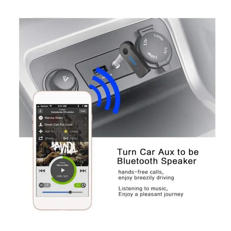 3 5MM Jack AUX Audio MP3 Music Bluetooth Receiver Car Wireless Kit Handsfree Speaker Headphone Adapter