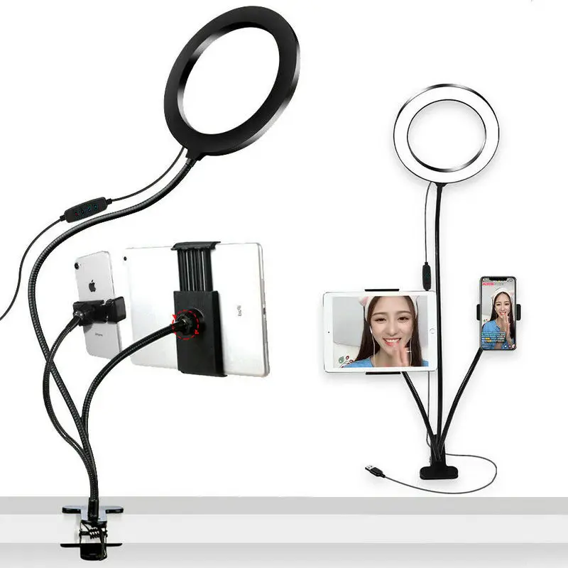 

4 in 1 Large size 20CM Selfie Led Ring Light Vlog mounts Mobile Phone Tablet Holder Youtube Vedio Live Stream Makeup Studio Lamp