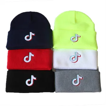 

Embroidery knitted hat woolen cap hood cold hat autumn and winter warm hat Tok-tik winter cap winter hats for men