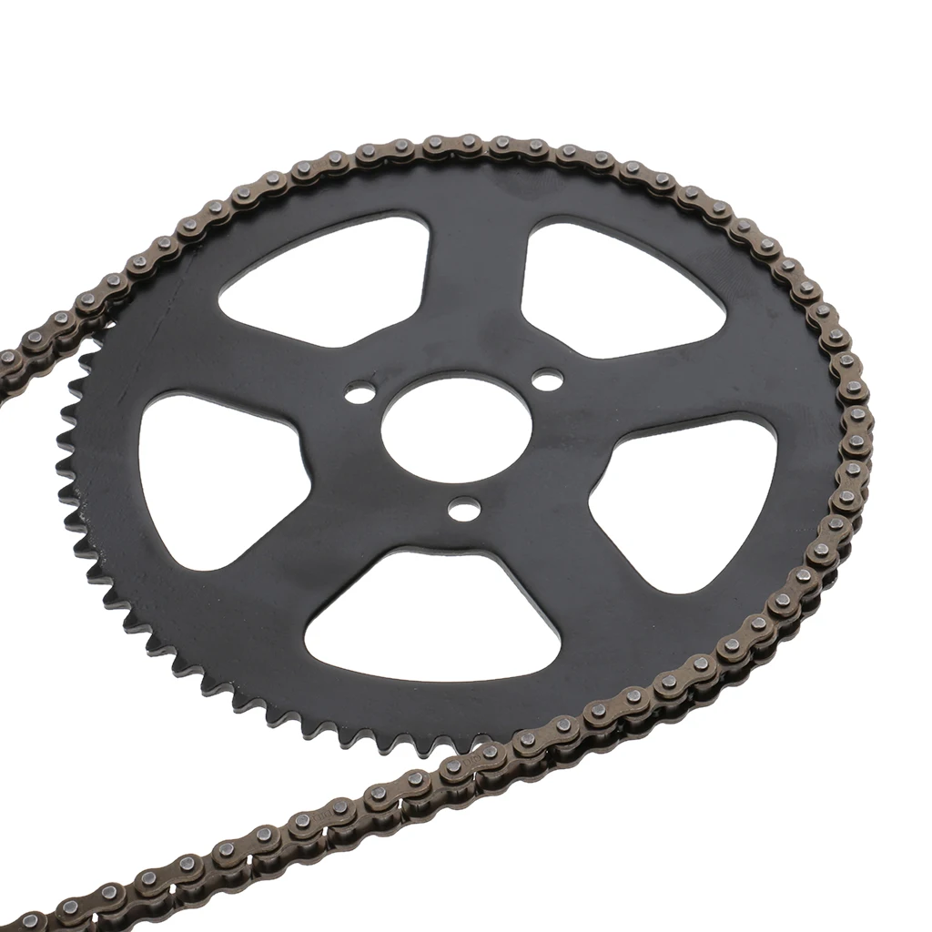 68 Links Chain 25H 68 Teeth Rear Sprocket + T8F 6T Front Sprocket Pinion for 2 Stroke 49cc Mini Pocket Bike Motor