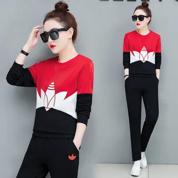 

Sportswear Suit Women's Wear 2019 Tide Sweater Autumn Travel Travel Leisure Two-piece Set