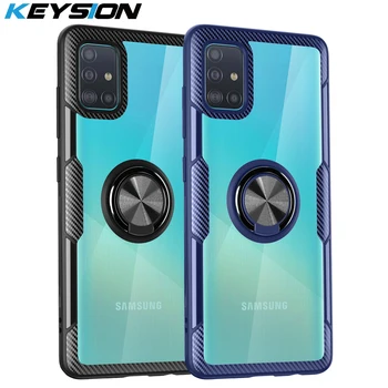 

KEYSION Transparent Ring Case For Samsung A51 A71 A70 A50 A40 A30 A20 A10 Shockproof Phone Cover for Galaxy S20 Ultra S10 Plus