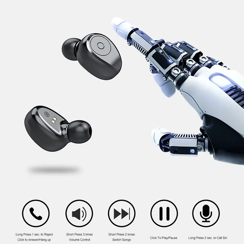 Модный мини-наушник bluetooth TWS IPX7 водонепроницаемый спортивный наушник гарнитура HD микрофон CVC 8,0 шум отмена 300/2000/3500mAh
