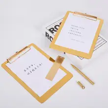 1 шт. Высокое качество Золотой Металл Бизнес A4 папка для файлов клип доска стол Документ Органайзер для бумаг клип доска для рисования канцелярские принадлежности