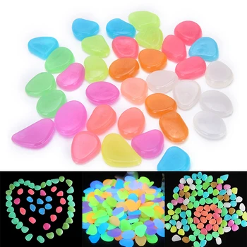 

10Pcs Garden Decor Luminous Stones Glow In Dark Decorative Pebbles Outdoor Fish Tank Decoration Pebble Rocks Aquarium Mix Color