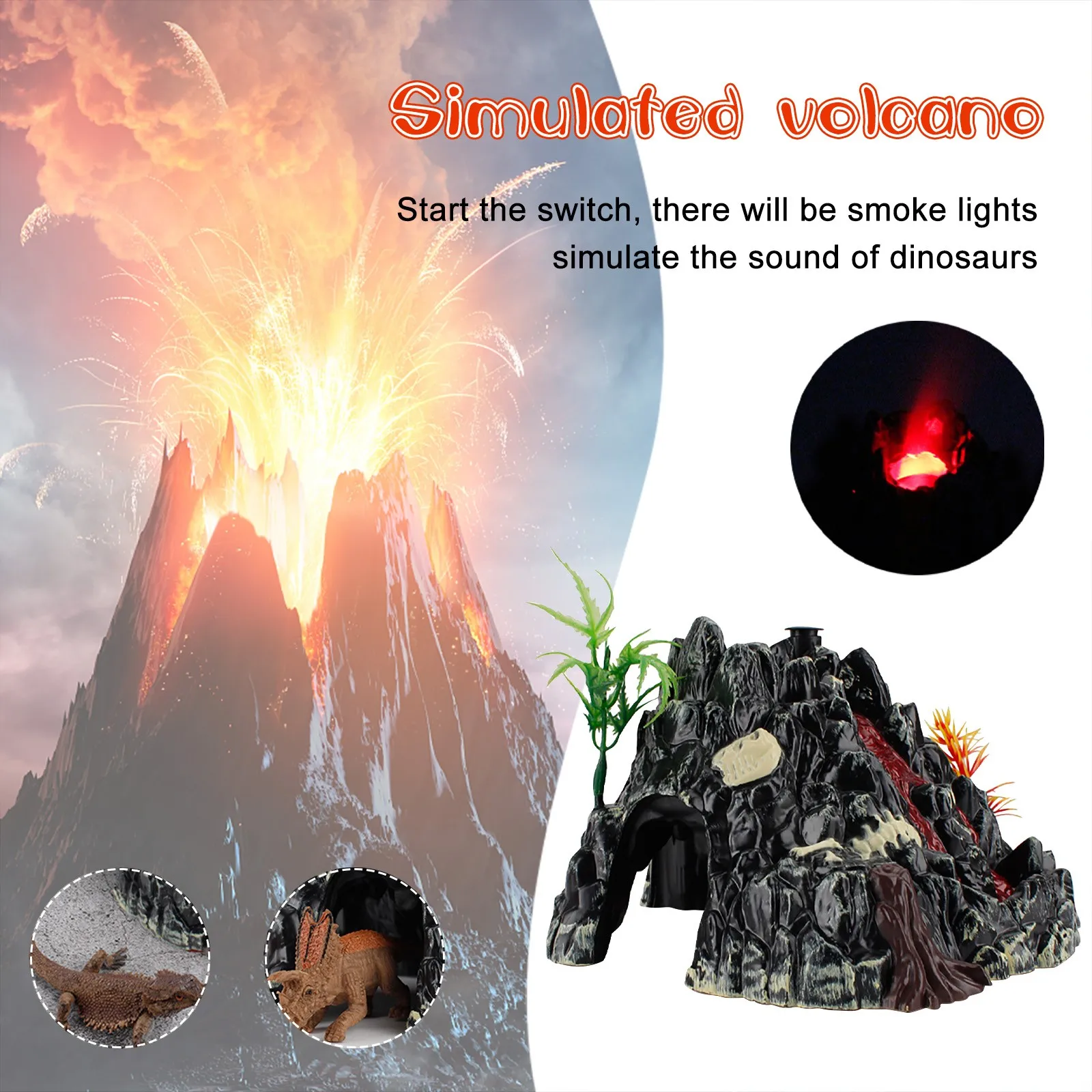 Juguete de simulación de erupciones volcánicas para niños, modelo de volcán, juguete para niños, regalos de cumpleaños para niños, juguetes de decoración Diy, recuerdos de fiesta