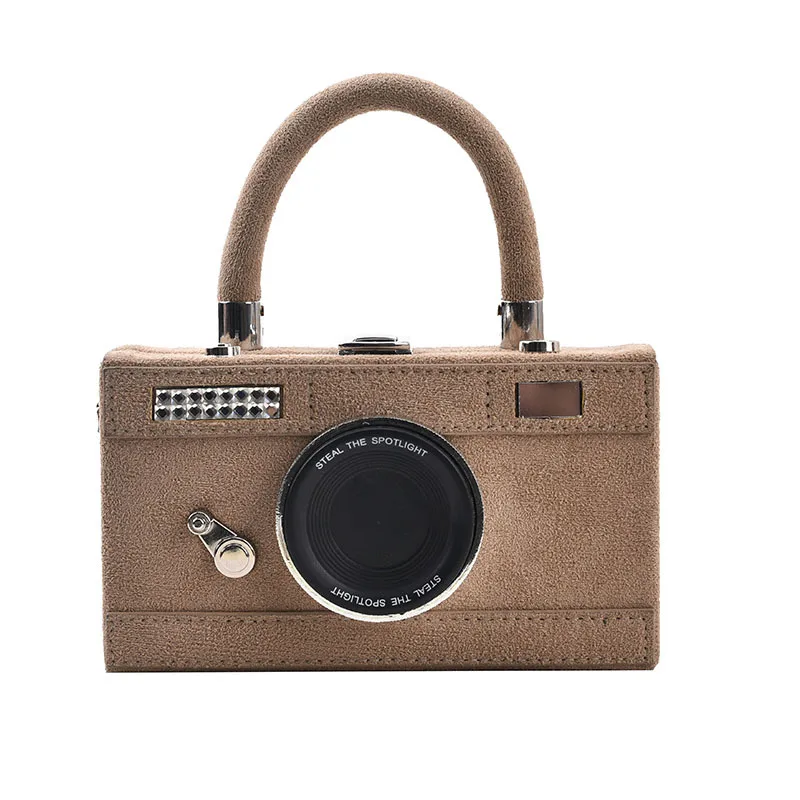 HISUELY 2022 New Women Personalized Fashion Camera Shape Clutch Ladies Casual Mini Crossbody Bag Small Shoulder Bag Purse BG2242 