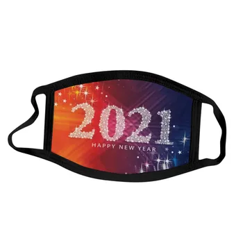 

2021 Reusable Protective Masks Happy New Years Adult Fashion Mask Washable Cotton Pollution Cover Face Masks Face Cover Masque