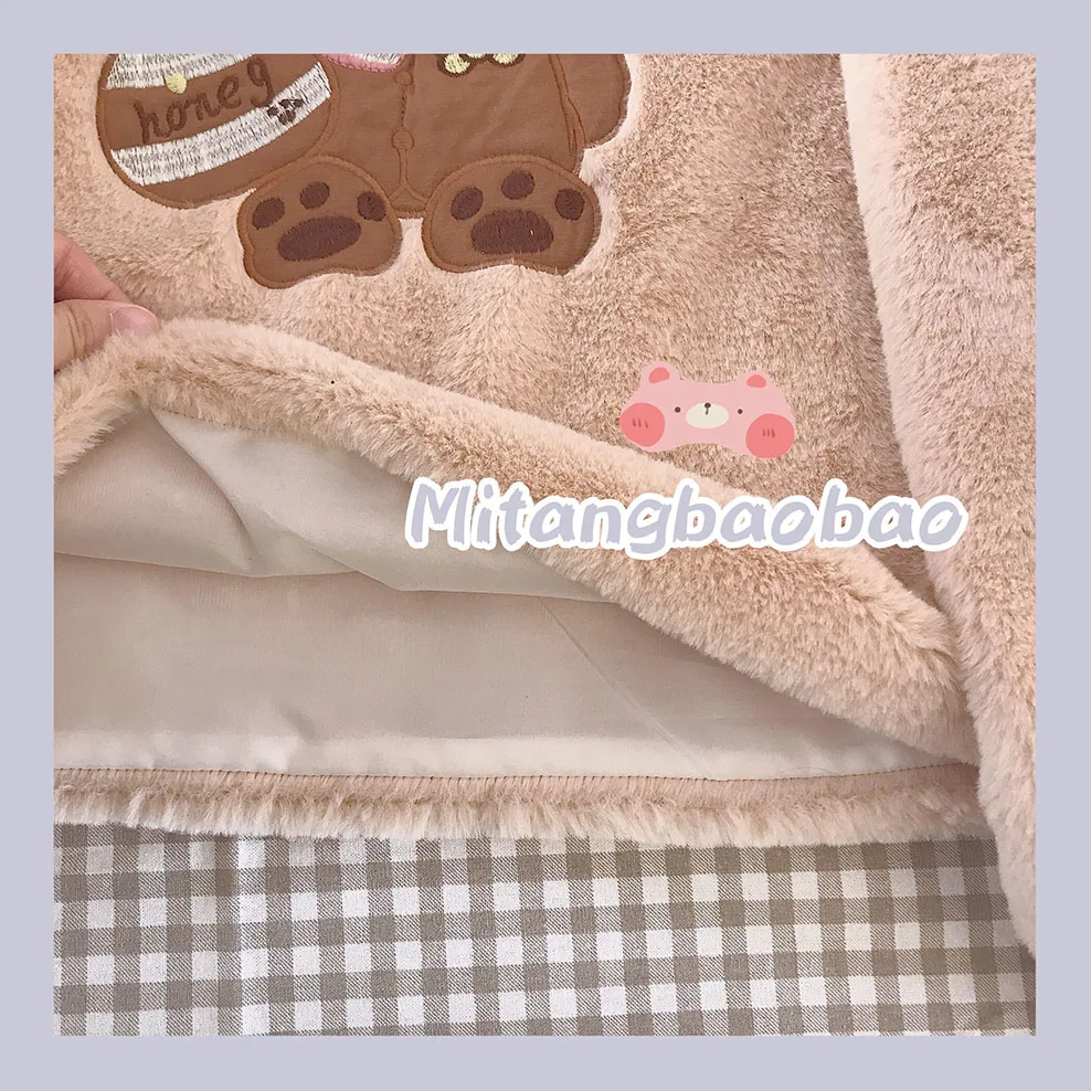 Kawaii Bear осень зима женская теплая толстовка с капюшоном с медвежьими ушками Толстовка с длинным рукавом Пуловеры милые толстые