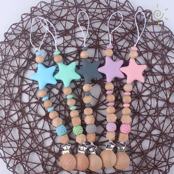 

Handmade Silicone Pacifier Chains Safe Teething Chain Baby Teether Eco-friendly Pacifier Clips Holder Chai
