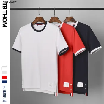 

2020 men's o-neck short sleeves t-shirts panell causal summer t-shirts men Pearl fabric tees tops male